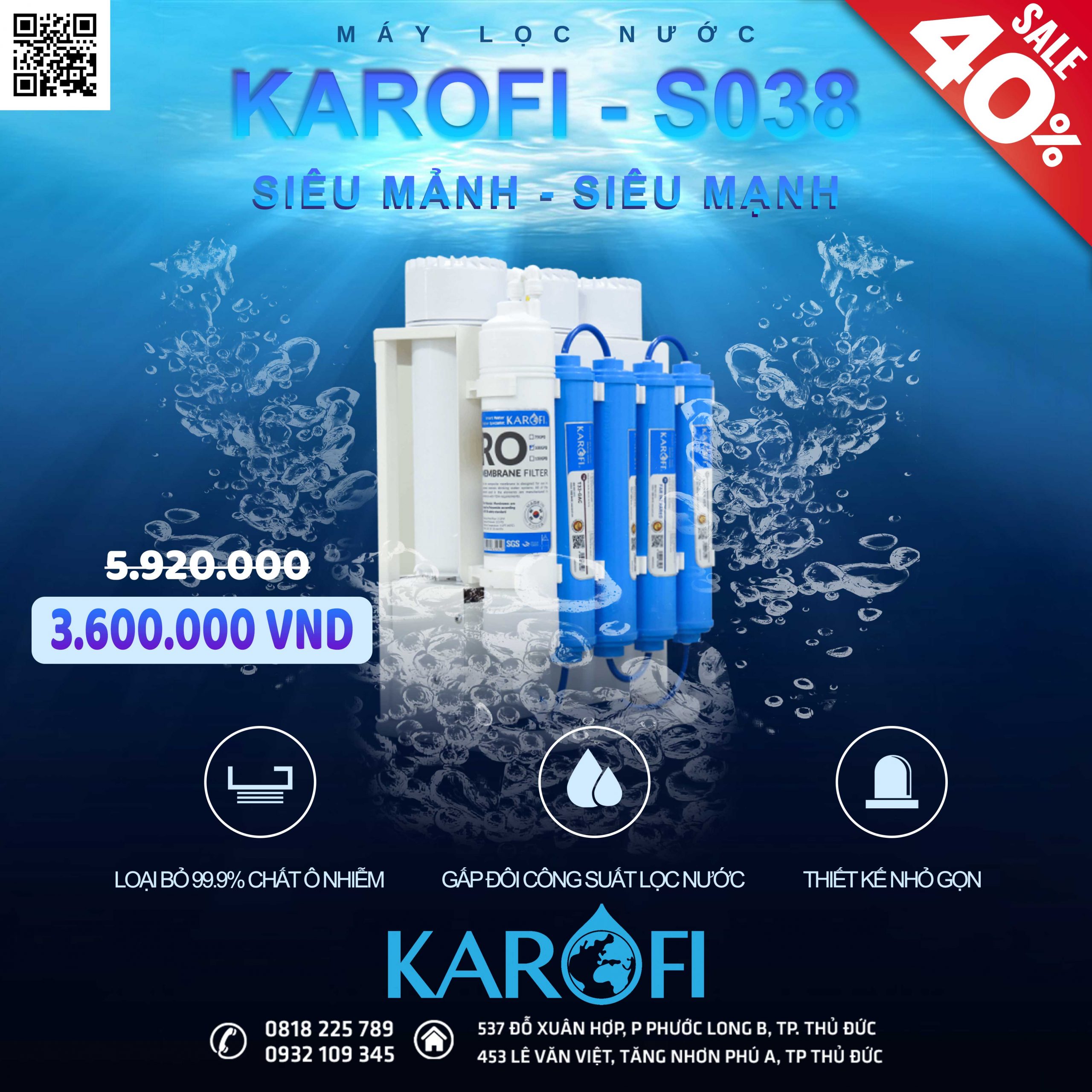 GIAN BẾP NHỎ ĐÃ CÓ KAROFI SLIM S-S038 LO